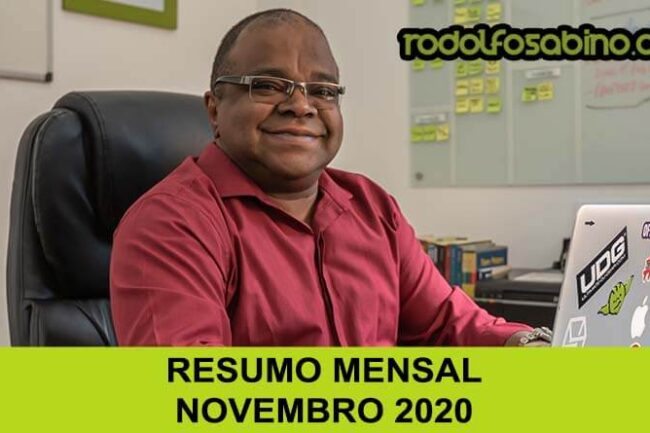 Rodolfo Sabino - Resumo Mensal - Novembro 2020